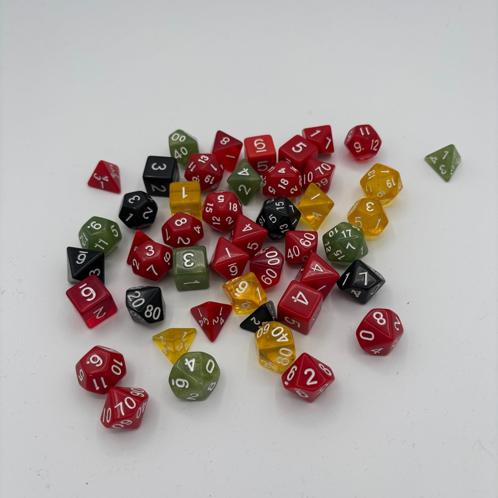 Polyhedral Multisided DND 46 Dice Set Mixed Multi-Color RPG Gaming Accessories